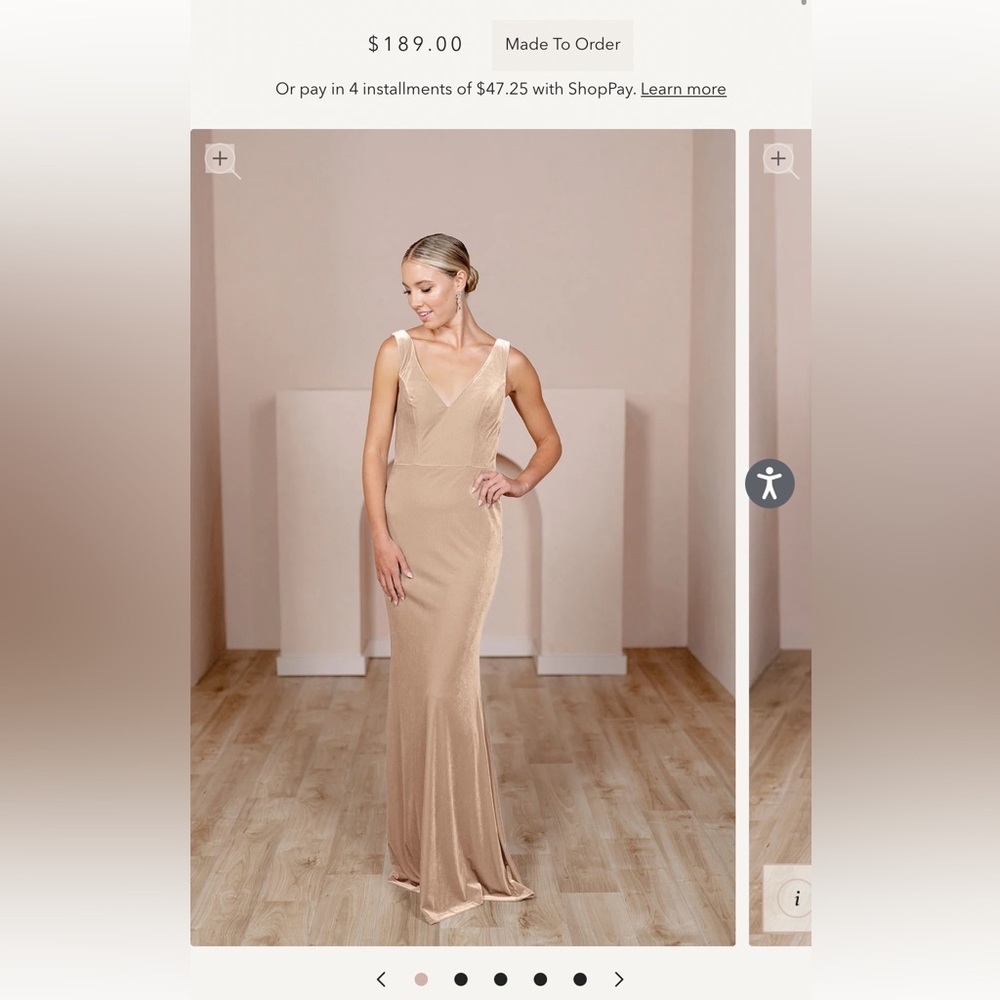 Revelry - Dakota Velvet Dress in Gold Champagne, size 4
